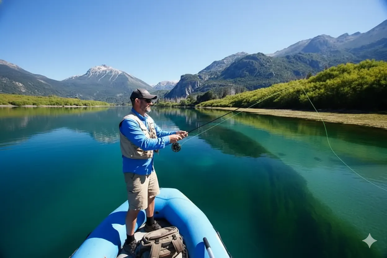 Crystal clear waters of Yelcho Lake
