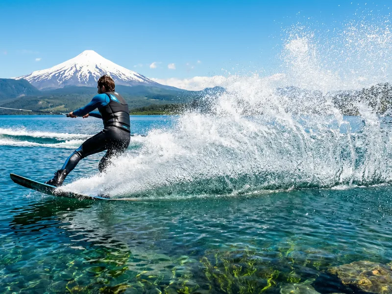 Wakeboarding on Lake Villarrica
