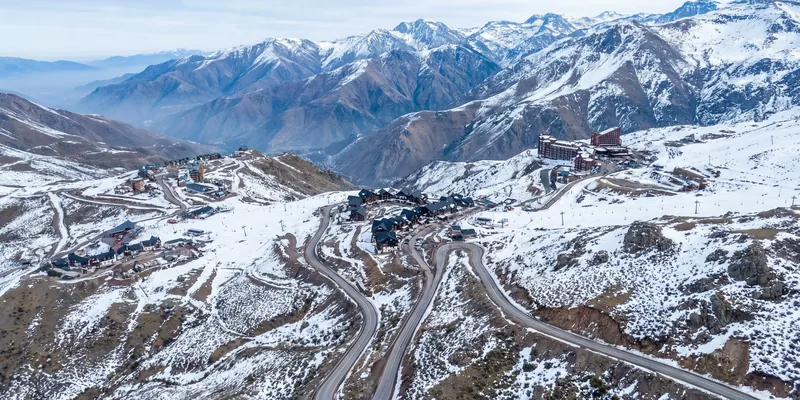 Vista aérea de la ubicación de Farellones