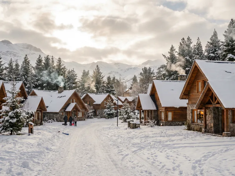 Pueblo de Farellones en invierno